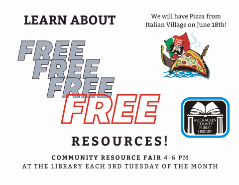 june 18th Resource Fair, serving pizza from italian Village