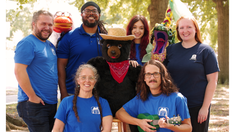 story time staff and puppets