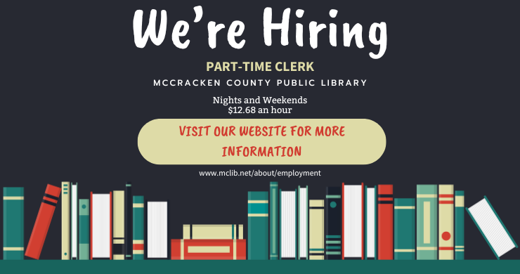 We're hiring! part-time clerk for evenings and weekends